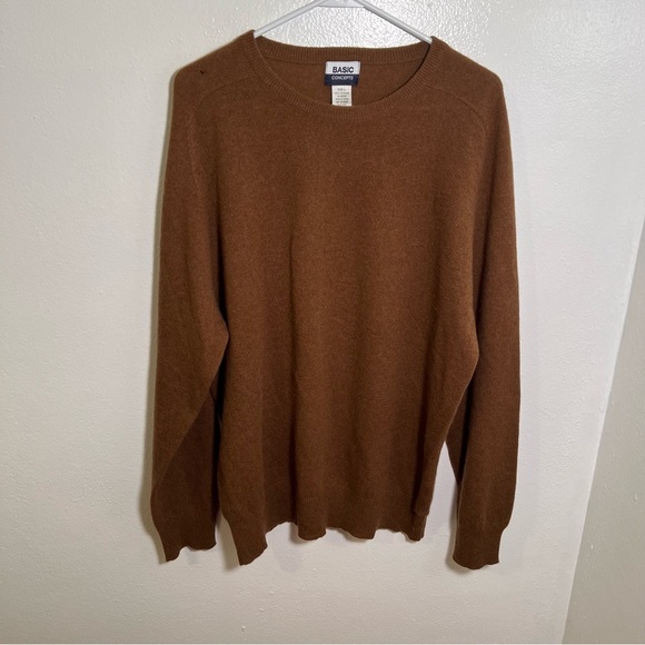 Vintage Basic Concepts Crewneck Sweater Tan Cashmere L - Picture 2 of 10
